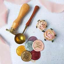 5/10pcs Wax Seal Rose Stamp Stickers, Wedding Envelope Invitation Wax Seal Sticker - A - View 4