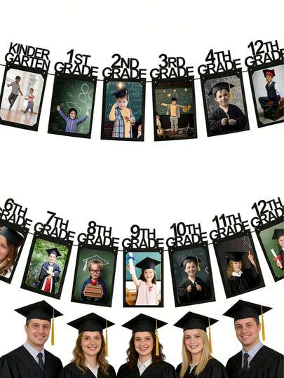 13pcs Graduation Photo Banner, 2026 Graduation Party Decorations, Suitable For 2026 K-12 Grade Photos, Personalized 2026 Graduation Banner, High School Graduation Party Supplies, Applicable For Graduation Party, High School, College And Birthday Celebration, 2026 Graduation Party Decorations, Photo Party Supplies, 2026 Graduation Party Decorations (Black) Cheap Stuff Under 1 Dollar