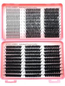 大容量睫毛册,包含40D、60D、80D、100D和120D睫毛,下睫毛及睫毛簇套装,570片俄罗斯睫毛嫁接套装,3D浓密睫毛簇,尖头睫毛簇,浓密单根睫毛簇,DIY仙女/漫画风格睫毛,8-18mm混合长度,自然柔软,多种类型,适合各种风格,可重复使用的化妆配件,睫毛簇,单根睫毛,假睫毛 - D - 查看 4