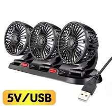 360° Adjustable 3 Head Air Fan, Portable Automotive Electric Fan, USB-Powered, Car Silent Fan For Home Desk Office&Car, Car Accessories - A - View 11