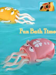 1PC Wind-Up Cute Squid Bath Toy, Interactive Swiming Crawling Water Toy For Toddlers 3+,Sensory Bath Toy For Kids Bath Time Fun,Interactive Dancing Squid For Kids Early Education - Multicolor - View 3