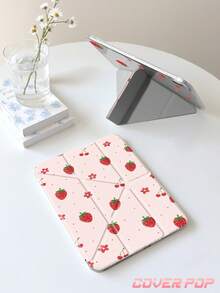 红色草莓保护套，兼容 iPad Air 4/5 10.9 英寸、7/8/9 10.2 英寸、(A16) 11 英寸第 11 代 (2025)，内置 Apple Pencil 插槽，也适用于 Galaxy Tab A9 11 英寸、Kindle 第 11 代 (2024) 和 Kindle Paperwhite 第 12 代 (2024)，夏季图案保护套，适合返校季、情人节等场合。 - 彩色 - 查看 3