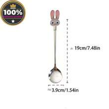 Disney Muỗng khuấy sữa, cà phê, cà phê cán dài bằng thép không gỉ chủ đề Zootopia, dụng cụ ăn uống, dùng trong gia đình. - Nhiều màu - Xem 6