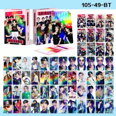 BT/S 2026 ARIRANG Album HD Double-Sided Laser Holographic Photocard KPOP Collection Gift, RM Jin J-Hope Jimin V 2026 ARIRANG Album HD Double-Sided Laser Photocard Gift For ARMY Collection, Multifunctional Practical HD Double-Sided Character LOMO Collectible Card, Can Be Kept Or Decorated, A Thoughtful Gift For Fans And Friends