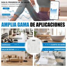 Bascula Peso Corporal De Inteligente Recargable, Bascula Digital Peso Baño Bluetooth, Basculas Personas, Puede Soportar Un Peso De 180 Kg Con 79 Puntos De Datos Funcionales Y Pantalla Que Muestra La Temperatura Interior - Blanco - Ver 8