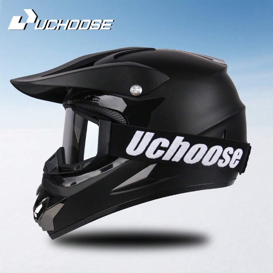 DOT Adult Female Men Helmets Motocross Kask Cross Downhill Soporte Casco Off Road Helmet Racing Classic Motorcycle Original - 默黑-風鏡 - 查看 1