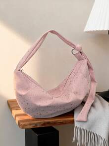 Modern stor kapacitet glittrande diamanter enkel design mångsidig pendlingsväska lätt axelväska för kvinnor - Multifärgad - Visa 12