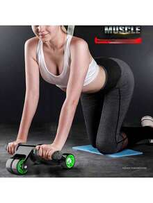 1个四轮腹部健身轮，腹部塑形压缩轮，可折叠，静音男士家用健身器材 - 彩色 - 查看 3