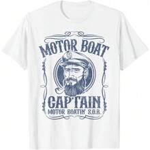 Motor Boat Captain Funny Pontoon Boating Motor Boatin Lake T-Shirt - 樣式 1 - 查看 1
