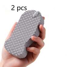 2个装神奇去角质沐浴海绵，3D超柔软去角质沐浴海绵，亲肤可重复使用，成人适用 - 彩色 - 查看 9