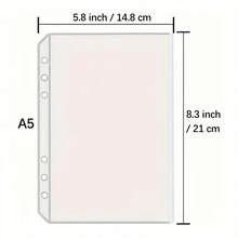 12pcs/Set Transparent PVC A5/A6 Document Pouches - Zipperless Budget Envelopes, Suitable For Cash Management System, 6-Ring Multi-Compartment File Folder, Durable Savings Challenge File Folder, Money Saving Envelopes - Multicolor - View 2