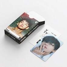 92张V字金泰亨照片卡贴纸，双面LOMO卡，庆祝礼品卡，粉丝应援照片贴纸LOMO卡（60张LOMO卡+32张贴纸），盒装收藏卡/贺卡/书签，主题LOMO卡贴纸套装，粉丝必备收藏品 - 彩色 - 查看 8