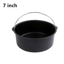 6/7/8 Inch Non Stick Cake Mold Baking Pizza Pan Air Fryer Tray Round Basket Bakeware Mould Kitchen Accessories Cooking Tool - Black - View 15