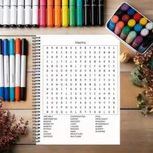 Sách Tìm Từ Mới Cho Người Lớn 2026 | Sách in một mặt, gáy xoắn, 20 trang với 500 từ mới, bao gồm cả chữ in hoa và trò chơi tìm từ, nhật ký nghệ thuật giúp giảm căng thẳng và quà tặng, phù hợp cho người lớn, chất liệu giấy. - A4 - Xem 3