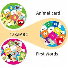 Set Of 54 English Animal Vocabulary Flashcards (9.8 Cm X 9.8 Cm). Featuring A Double-Sided Design That Pairs Images With Text, These Cards Facilitate Interactive Learning And Visual Memory-An Ideal Back-To-School Gift. Educational Resource. - Multicolor - View 10