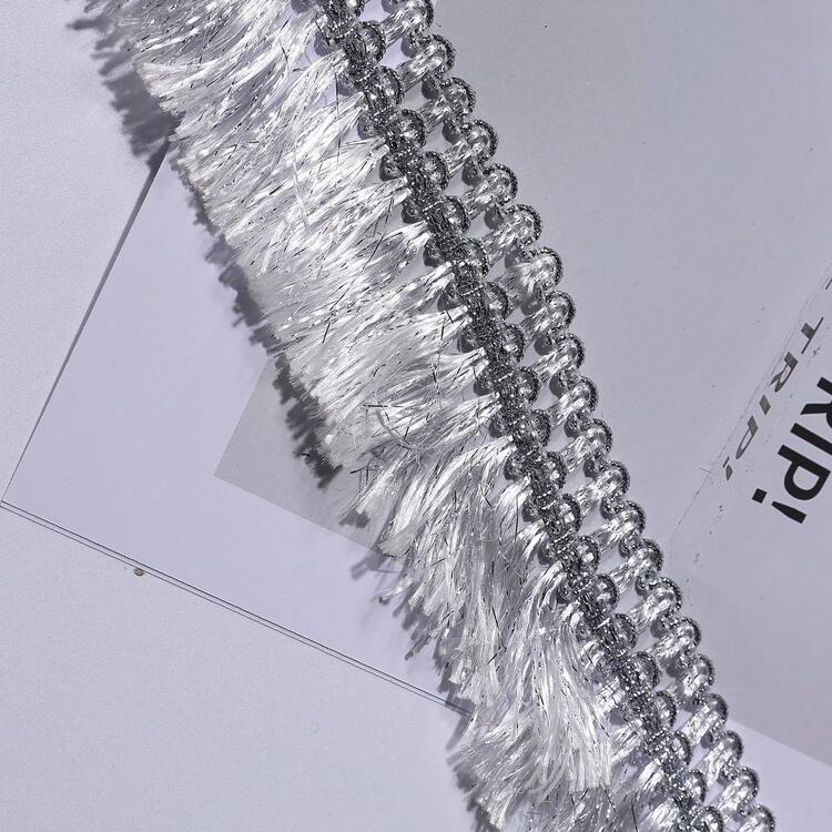 183cm Borla de lujo en dorado y plateado, decoración de vestuario para actuaciones en el escenario, material de decoración para textiles del hogar como cortinas y cojines, encaje de borlas metálicas de alta gama para DIY en vestidos de novia, ropa y accesorios, cinta decorativa de borlas brillantes, encaje de cortina estilo palacio europeo, accesorio glamoroso para tocados de actuaciones, disponible en colores dorado y plateado - multicolor - Añade 7