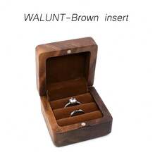 1 Pc Custom Wooden Wedding Ceremony Ring Box, Personalized Engraved Engagement Ring Box, Walnut/Oak Ring Box, 5.5cm Square Ring Bearer, Anniversary Gift, Proposal Ring Box Holder - Walnut Ring Box - View 13