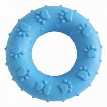 TPR圆形狗狗玩具，宠物咀嚼玩具，爪印甜甜圈玩具，耐用洁牙解闷训练玩具 - 彩色 - 查看 11