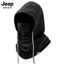 Men's Jeep Winter Thermal Lined Warm Balaclava Ski Mask Neck Warmer Windproof Face Cover - Black - View 2