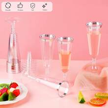5/10/20/25/30pcs Reusable 130ml/5oz Transparent Champagne Glasses, Durable Elegant Champagne Flutes Suitable For Weddings, Cocktail Parties, Holidays, Christmas, New Year - Transparent - View 10