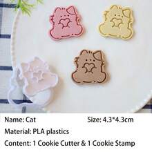 3Pcs Easter Rabbit Bear Cat Cookie Cutter Mold Heart Valentine's Day Biscuit Stamp Icing Cookie Plastics Kitchen Baking Items Back To School - View 13