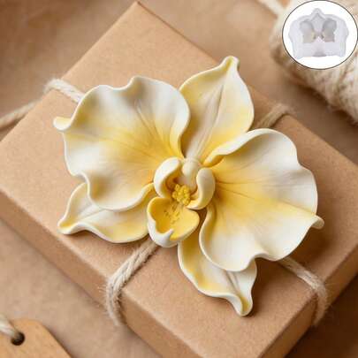 1pc 3D Delicate Small Orchid Silicone Mold, Realistic Petal Texture And Soft Wrinkles, Flexible Silicone Easy To Demold And Clean, Can Be Used To Make Exquisite Scented Candles/Decorative Flowers, Suitable For Luxury Soft Furnishings, Romantic Decor, Handmade Gifts For Weddings, Mother's Day/Valentine's Day/Birthdays