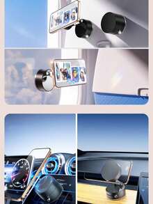 1pc Vacuum Suction Car Phone Holder, Adjustable Dashboard Car Phone Mount, 360° Rotatable Suction Cup Phone Holder Compatible With IPhone, Android, Hands-Free Windshield Phone Stand - Multicolor - View 5