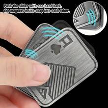 1pc Stylish EDC Tactile Slider, Stress Relief Tool - Metal Playing Card Slider With Tactile Feedback, A Portable Daily Sensory EDC Item And Desktop Gadget. It Is Both A Men's EDC Toy And A Desktop Accessory, Also An Ideal Gift For Boyfriend, Father And Coworkers. - Multicolor - View 7