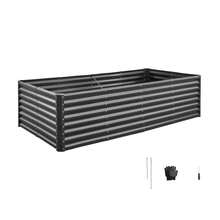 Metal Raised Garden Bed, 8 X 4 X 2 Ft Outdoor Galvanized Planter Garden Box, Open Bottom Design, Large Planter Raised Bed For Growing Vegetables, Flowers, Herbs, And Succulents, Dark Gray - 94,5 x 47,2 x 23,6 inch - Xem 8