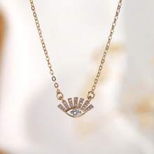Fashionable Multi-Element Copper Alloy With Zirconium Stones Pendant For High-End Collar Chain, Suitable For Daily Wear And As A Gift For Festivals - Eye-shaped Pendant - View 7