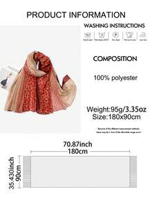 1pc Summer New Wave Dot Love Printed Scarf Women's High End Fashion Scarf Baotou Long Scarf Daily Air Conditioning Room Travel Sunscreen Shawl And Family Festival Gift - Multicolor - View 2