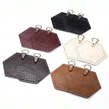 2pcs Crocodile Texture Weaving Bag Accessories Set, Handmade Adjustable Bag Strap Hardware, Side Fixing Metal Fittings Set, Suitable For Woven Bags, Straw Bags, Rattan Bags, Bucket Bags And More - Multicolor - View 8