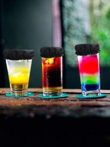 Reusable Polyester Drink Lid With Straw Hole, Protects Party Beverages, Elastic Cocktail Cup Cover, No Electricity Required - Multicolor - View 4