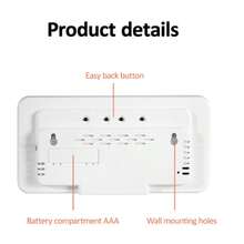 大型数字挂钟，带温度、日期、星期显示、遥控器、USB供电，桌面/壁挂式双闹钟LED钟 - 白殼綠燈 - 查看 8