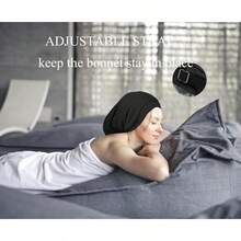 Silky Bonnet Hair Bonnet For Sleeping Satin Lined Sleep Cap Hair Wrap For Sleep Chemo Headwear Beanies For Women Men - 如圖所示 - 查看 2