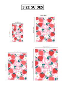 1pc Frameless Red Strawberry & White Floral Pattern Art Print, "Life Is Sweet" Quote, Vintage Cottagecore Whimsical Poster For Kitchen, Bedroom, Dorm Decor, Room Decor, Gift, Back To School - Strawberry - View 9