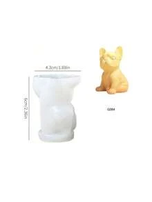 3D French Bulldog Silicone Mold, DIY Animal Sitting/Standing Dog Candle Resin Mold - White - View 5