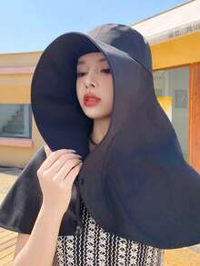 Women's Large Shawl Sun Protection Hat, Beach Hat With Neck Cover, Outdoor UV Protection Bucket Hat, Summer - Multicolor - View 16