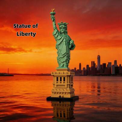 3600Pcs Micro Mini Statue Of Liberty Building Blocks Set - 3D Puzzle, Bagged, Vibrant Colors. Various Classic Architectural Styles Available, Including Statue Of Liberty, Tower Bridge, Big Ben, Leaning Tower Of Pisa. Perfect For Architecture Enthusiasts, Helps Cultivate Patience And Spatial Thinking. Ideal For Home Decoration, Birthday And Holiday Gifts.