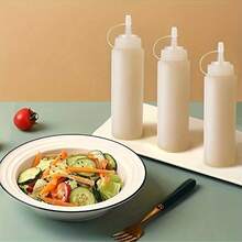 3 buah Botol Bumbu Peras 8oz, Tutup Plastik dengan Tanda Ukuran yang Dapat Diputar, Wadah Dispenser untuk Saus Tomat, Mustard, Saus BBQ, Saus Salad, Minyak Zaitun, Cocok untuk Penggunaan Restoran yang Intensif - MultiWarna - View 6