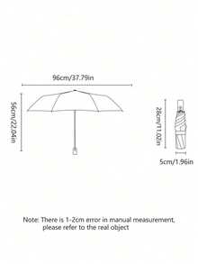 1 pieza Paraguas totalmente automático, apertura con un solo botón, alta impermeabilidad, UPF50+, revestimiento negro UV, paraguas para sol y lluvia, adecuado para días soleados y lluviosos, dosel de poliéster 210T, 8 varillas de hierro, estilo minimalista y de moda - Multicolor - Ver 5