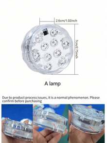 1/4/8 piezas Luces LED impermeables, luces sumergibles de 16 colores cambiantes con control remoto para acuario, jarrón, bañera, jacuzzi, Halloween, Navidad, piscina y decoración de fiestas - Blanco - Ver 8