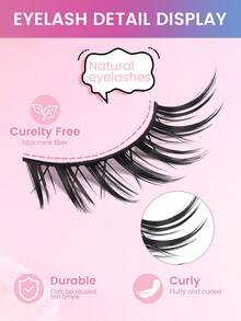 MAANGE 5 Pairs False Eyelashes Cluster Lashes Natural Look, Wispy Manga Eyelash Extensions Strip Cat Eye Lashes Pack With Thin Band Long Anime Korean Fake Eyelash Strip Lashes,Lashes,Eyelashes,Fake Lashes ﻿ - Black - View 11