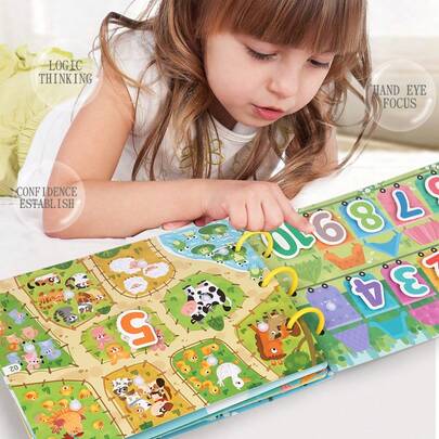 Libro de rompecabezas educativo para niños, juguete de rompecabezas para el desarrollo de habilidades cognitivas de aprendizaje temprano, juguete de aprendizaje preescolar, libro de juguete de rompecabezas de emparejamiento, regalo para niños y niñas - Regalo de Navidad y cumpleaños