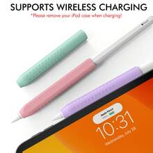 Silicone Grip Compatible With Apple Pencil 2nd Generation & Apple Pencil (USB-C) Grip Ergonomic Design Protective Case Cover Sleeve - Multicolor - View 2