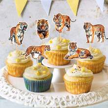 Farm Animal Cake Decorations, Including Cute Cow, Chicken, Horse, Pig, Sheep, Tiger, Tractor, Mini Tent, Campfire, Tree, Camping Sign, Farm Birthday Decorations - Multicolor - View 1