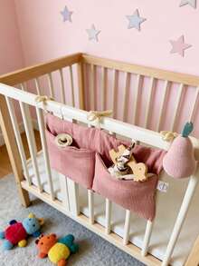 1pc Baby Bottle Toy Storage Bag, Stroller Crib Diaper Organizer Hanging Bag - Pink - View 3