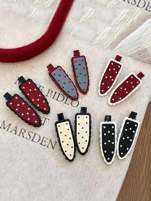 5pcs/10pcs Set Women's Fashion Polka Dot Elegant Versatile Seamless Hair Clips Bangs Clips Hair Accessories - Multicolor - View 9