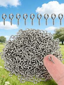 100/300/500/1000/2000pcs Multi-Color Mini Eye Needles, Eye Needles, Hooks, Eyelets, Threaded Metal Screws, Jewelry Pendant Connectors, DIY Jewelry Making Supplies, 10mm/0.39 Inch - Multicolor - View 2