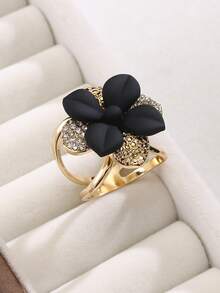 1个双层花卉图案丝巾夹 - 优雅丝巾夹，适用于披肩、T恤下摆，是女士百搭时尚配饰，也可用作穆斯林头巾别针，固定丝巾。 - 金色 - 查看 9